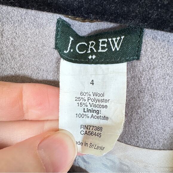J Crew Grey Wool Lady Day Pea Coat Womens 4 Preppy Button Down Warm Winter - Picture 13 of 13